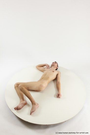 Nude Man White Laying poses - ALL Athletic Short Brown Laying poses - on back Multi angles poses Realistic