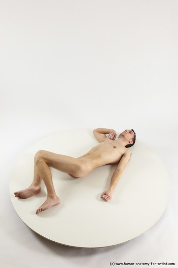 Nude Man White Laying poses - ALL Athletic Short Brown Laying poses - on back Multi angles poses Realistic