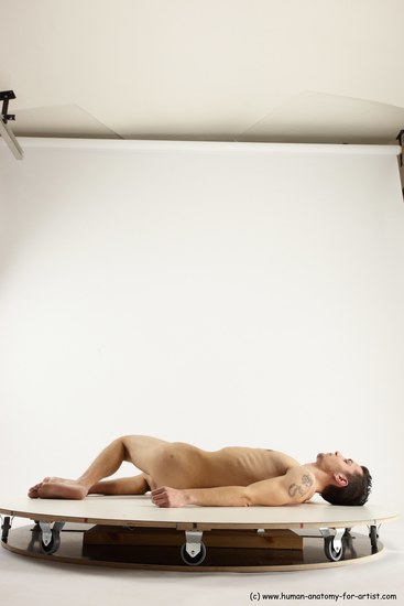 Nude Man White Laying poses - ALL Athletic Short Brown Laying poses - on back Multi angles poses Realistic