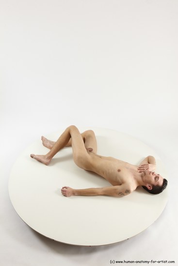 Nude Man White Laying poses - ALL Athletic Short Brown Laying poses - on back Multi angles poses Realistic