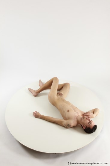 Nude Man White Laying poses - ALL Athletic Short Brown Laying poses - on back Multi angles poses Realistic