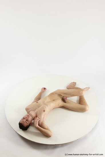 Nude Man White Laying poses - ALL Athletic Short Brown Laying poses - on back Multi angles poses Realistic