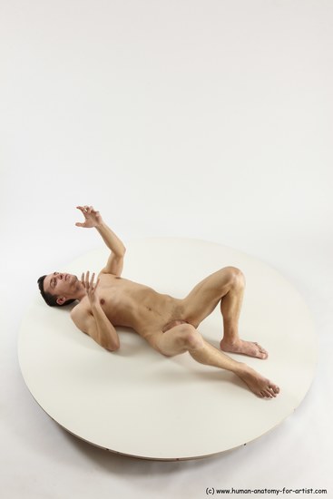 Nude Man White Laying poses - ALL Athletic Short Brown Laying poses - on back Multi angles poses Realistic