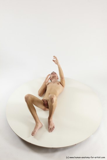 Nude Man White Laying poses - ALL Athletic Short Brown Laying poses - on back Multi angles poses Realistic