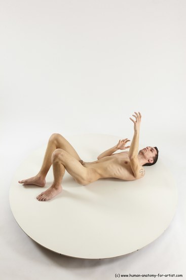 Nude Man White Laying poses - ALL Athletic Short Brown Laying poses - on back Multi angles poses Realistic