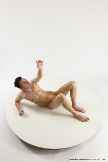 Nude Man White Laying poses - ALL Athletic Short Brown Laying poses - on back Multi angles poses Realistic