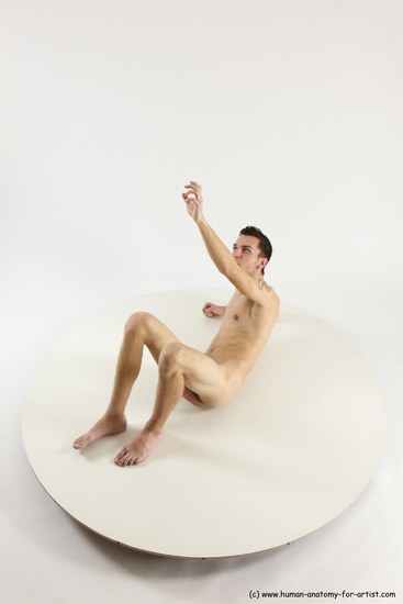 Nude Man White Laying poses - ALL Athletic Short Brown Laying poses - on back Multi angles poses Realistic