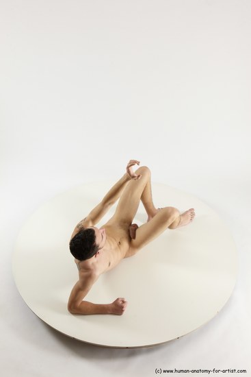 Nude Man White Laying poses - ALL Athletic Short Brown Laying poses - on back Multi angles poses Realistic