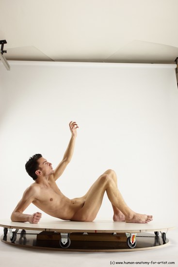 Nude Man White Laying poses - ALL Athletic Short Brown Laying poses - on back Multi angles poses Realistic