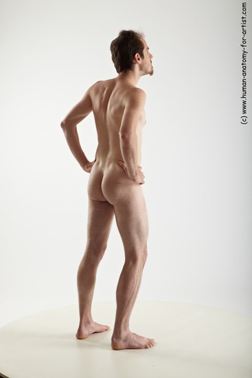 Nude Man White Standing poses - ALL Slim Short Brown Standing poses - simple Realistic