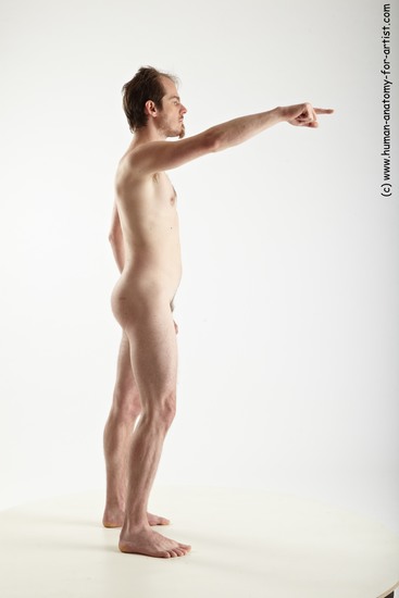 Nude Man White Standing poses - ALL Slim Short Brown Standing poses - simple Realistic