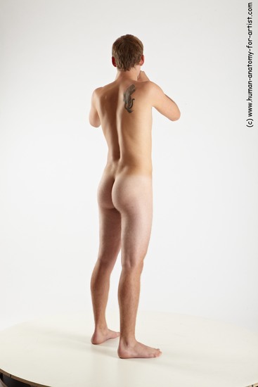 Nude Man White Standing poses - ALL Slim Short Brown Standing poses - simple Realistic