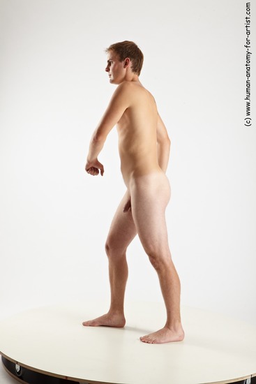 Nude Man White Standing poses - ALL Slim Short Brown Standing poses - simple Realistic