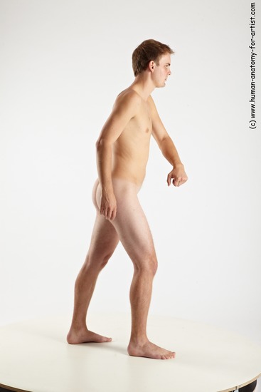 Nude Man White Standing poses - ALL Slim Short Brown Standing poses - simple Realistic