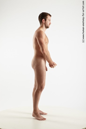 Nude Man White Standing poses - ALL Slim Short Brown Standing poses - simple Realistic