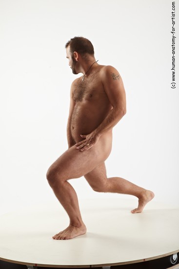 Nude Man White Standing poses - ALL Average Short Brown Standing poses - knee-bend Realistic