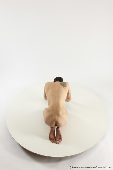 Nude Man White Athletic Short Brown Sitting poses - ALL Sitting poses - on knees Multi angles poses Realistic