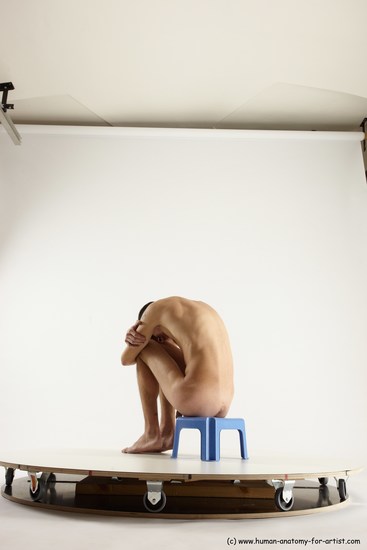 Nude Man White Sitting poses - simple Athletic Short Brown Sitting poses - ALL Multi angles poses Realistic