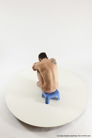 Nude Man White Sitting poses - simple Athletic Short Brown Sitting poses - ALL Multi angles poses Realistic