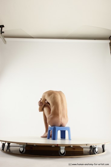 Nude Man White Sitting poses - simple Athletic Short Brown Sitting poses - ALL Multi angles poses Realistic