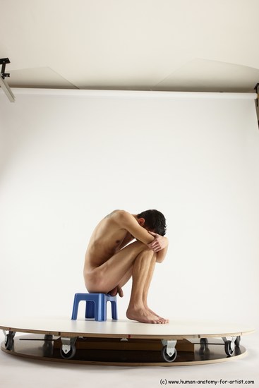 Nude Man White Sitting poses - simple Athletic Short Brown Sitting poses - ALL Multi angles poses Realistic