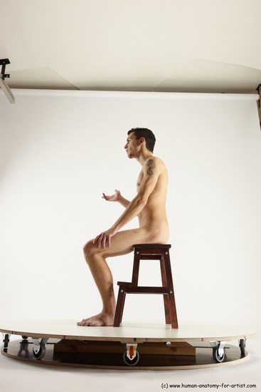 Nude Man White Sitting poses - simple Athletic Short Brown Sitting poses - ALL Multi angles poses Realistic