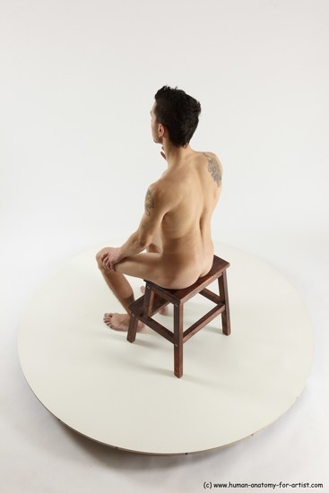 Nude Man White Sitting poses - simple Athletic Short Brown Sitting poses - ALL Multi angles poses Realistic