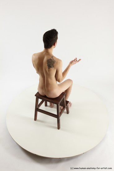 Nude Man White Sitting poses - simple Athletic Short Brown Sitting poses - ALL Multi angles poses Realistic