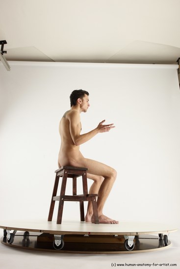 Nude Man White Sitting poses - simple Athletic Short Brown Sitting poses - ALL Multi angles poses Realistic