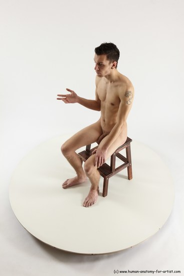 Nude Man White Sitting poses - simple Athletic Short Brown Sitting poses - ALL Multi angles poses Realistic