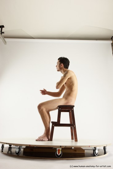 Nude Man White Sitting poses - simple Athletic Short Brown Sitting poses - ALL Multi angles poses Realistic