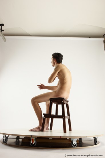 Nude Man White Sitting poses - simple Athletic Short Brown Sitting poses - ALL Multi angles poses Realistic