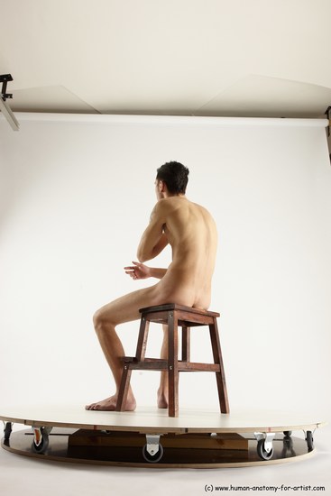 Nude Man White Sitting poses - simple Athletic Short Brown Sitting poses - ALL Multi angles poses Realistic