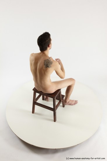 Nude Man White Sitting poses - simple Athletic Short Brown Sitting poses - ALL Multi angles poses Realistic