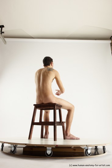 Nude Man White Sitting poses - simple Athletic Short Brown Sitting poses - ALL Multi angles poses Realistic