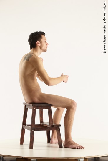 Nude Man White Sitting poses - simple Athletic Short Brown Sitting poses - ALL Multi angles poses Realistic