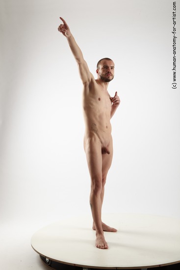 Nude Man White Standing poses - ALL Slim Short Blond Standing poses - simple Realistic