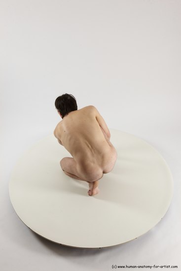 Nude Man White Slim Short Brown Sitting poses - ALL Sitting poses - on knees Multi angles poses Realistic