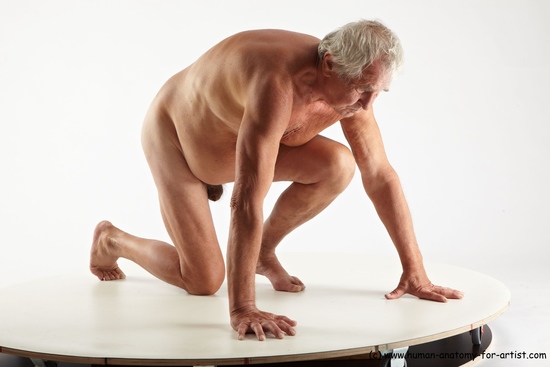 Nude Man White Kneeling poses - ALL Average Short Grey Kneeling poses - on one knee Multi angles poses Realistic