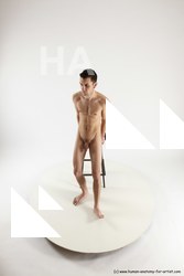 Nude Man White Standing poses - ALL Athletic Short Brown Standing poses - simple Multi angles poses Realistic
