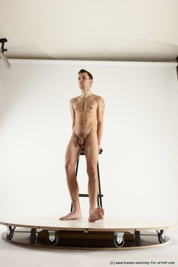 Nude Man White Standing poses - ALL Athletic Short Brown Standing poses - simple Multi angles poses Realistic