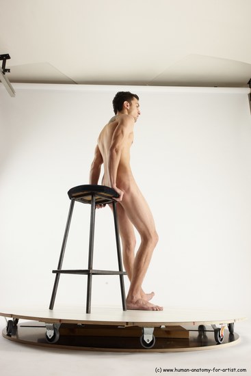 Nude Man White Standing poses - ALL Athletic Short Brown Standing poses - simple Multi angles poses Realistic