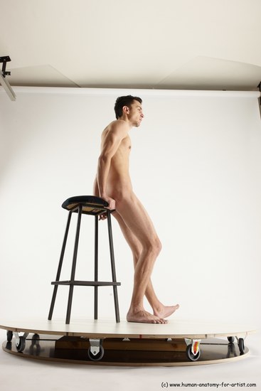 Nude Man White Standing poses - ALL Athletic Short Brown Standing poses - simple Multi angles poses Realistic