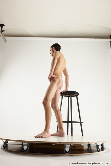 Nude Man White Standing poses - ALL Athletic Short Brown Standing poses - simple Multi angles poses Realistic