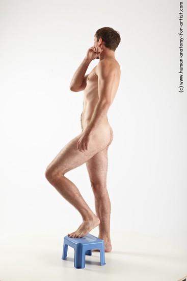 Nude Man White Standing poses - ALL Slim Short Brown Standing poses - simple Multi angles poses Realistic