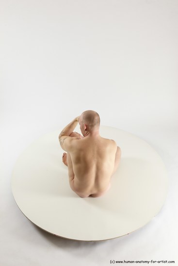 Nude Man White Sitting poses - simple Slim Bald Sitting poses - ALL Multi angles poses Realistic