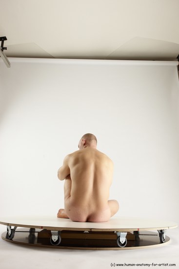 Nude Man White Sitting poses - simple Slim Bald Sitting poses - ALL Multi angles poses Realistic