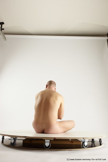 Nude Man White Sitting poses - simple Slim Bald Sitting poses - ALL Multi angles poses Realistic