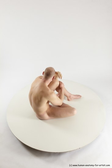 Nude Man White Sitting poses - simple Slim Bald Sitting poses - ALL Multi angles poses Realistic