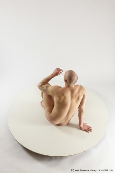 Nude Man White Sitting poses - simple Slim Bald Sitting poses - ALL Multi angles poses Realistic